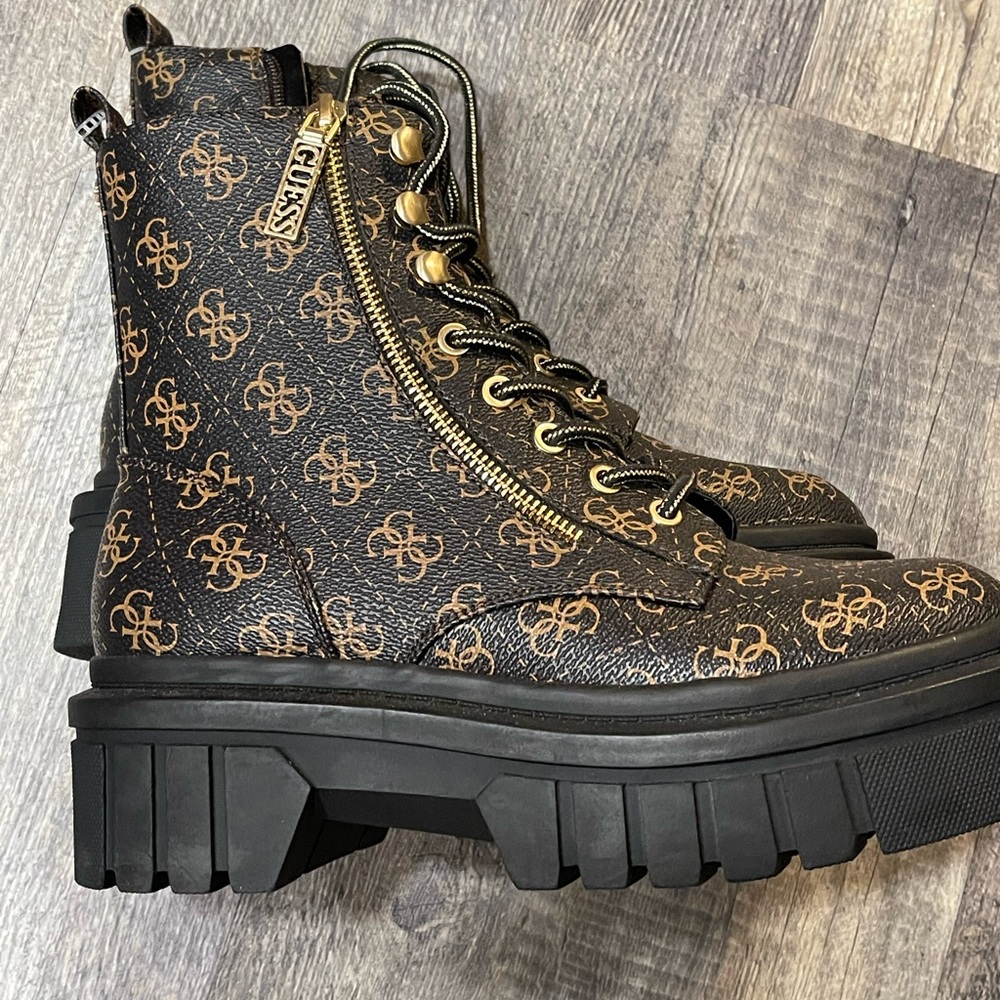 Guess Brown and Gold Boots